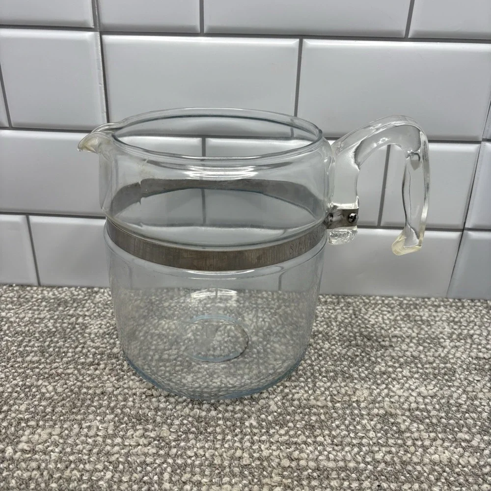 Pyrex VTG Glass Coffee Pot Stainless Steel Trim Acrylic Handle‎ 9 Cup 7759 - Picture 2 of 16